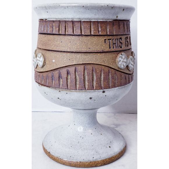 Ed Schrock Pottery Down to Earth Chalice This Is My Blood of The New Covenant - Picture 5 of 9